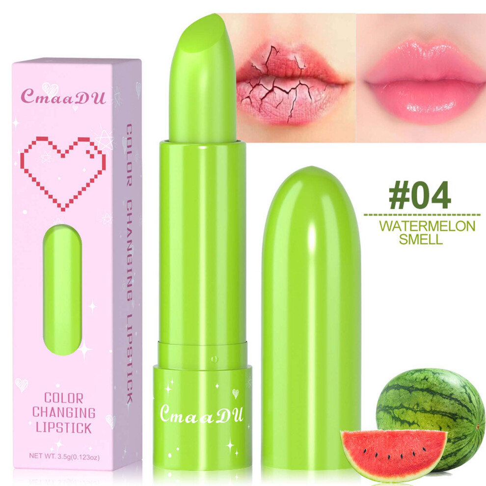 (D) 6-color Fruit Flavored Color Changing Moisturizing Lipstick, Moisturizing Lips