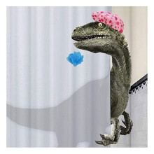 Dinosaurusdouchegordijn voor kinderen met haken