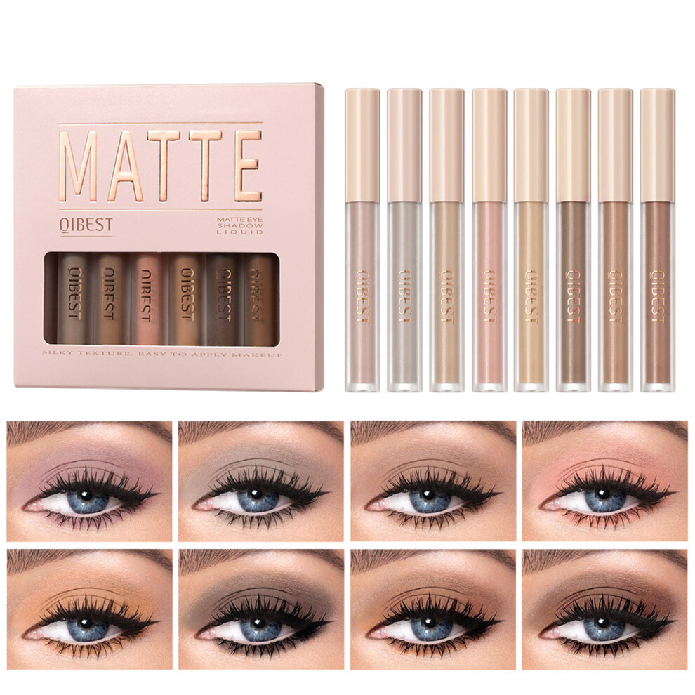 (Multicolor) Diamond Eyeshadow Liquid Glitter Pearl Highlight Glitter Matte Finishing Liquid Eyeshadow Set 8*2ml