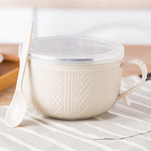Ανοξείδωτο μπολ με κορεάτικα noodles με καπάκι