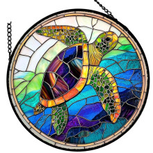 Pièce d'art de fabricant de verre coloré-25CM 12