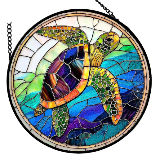 Pièce d'art de fabricant de verre coloré-25CM 12