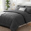 Beige twin comforter set stitch-quilted 5-piece 1