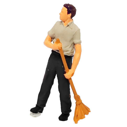 Small Scale Model Resin Craft Figure Delicate-Sweeping