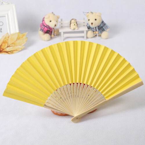 7in Silk & Bamboo Folding Fan for Women