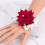 Artificial Hydrangea Wrist Corsage Bracelet – Red 1