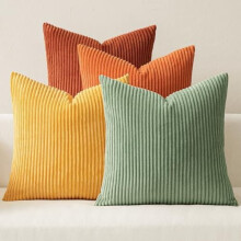 Housses de coussin décoratives 50 x 50 cm, lot de 4, jaune rouille vintage
