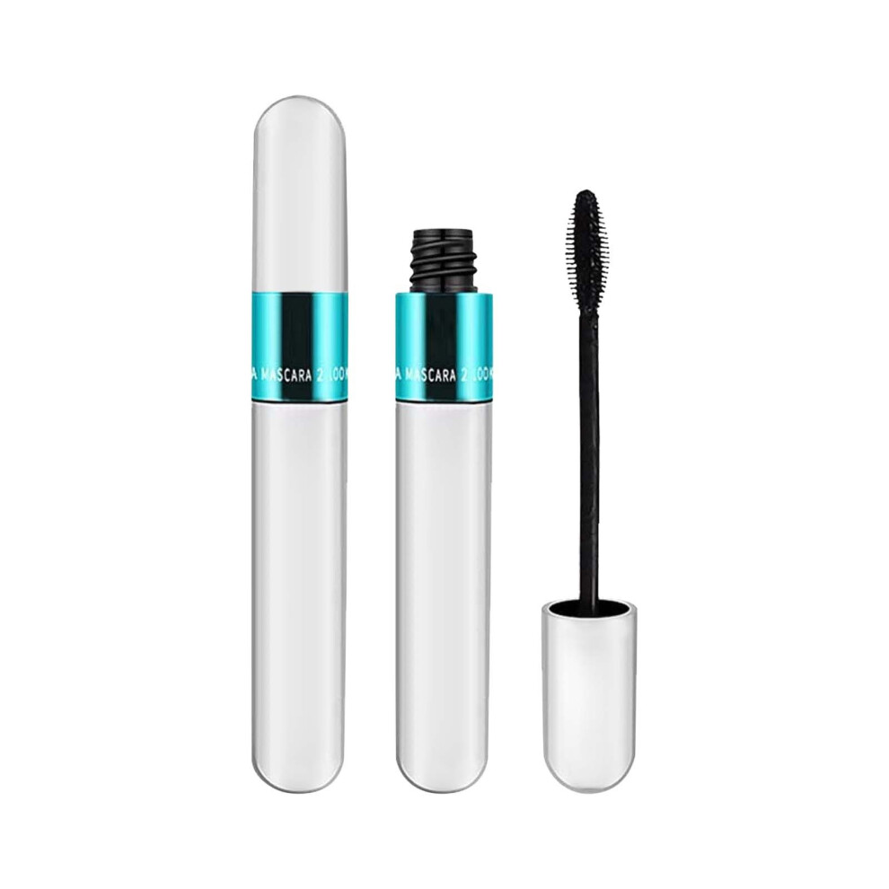 (A) 2 In 1 Mascara 5X Longer Cosmetics For Natural Lengthening And Thickening No Clumping 4D Silk Fiber Mascara