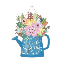 Spring Wreath Sign for Wall or Door, Floral Decor