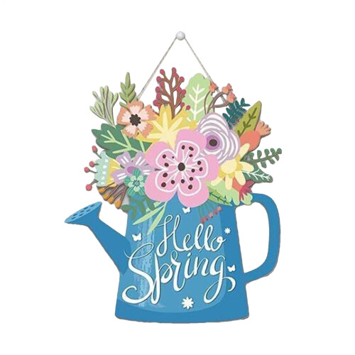 Frühlingskranz-Schild für Wand oder Tür, Blumendekoration