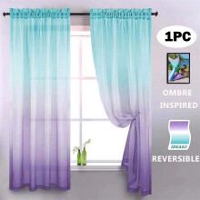 Sheer Ombre Curtain Panel – Yellow & Grey, 80 x 43 in