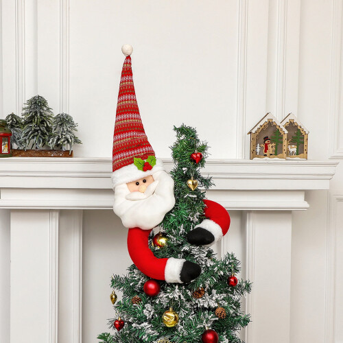 Plush Santa and Snowman Tree Topper – 96cm
