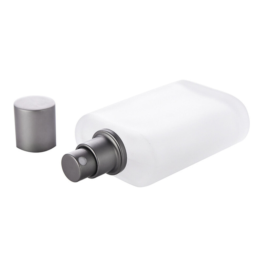 (Multi-color) Frosted Glass Bottle Perfume Spray Bottle Subpackage Gray Anodized Aluminum
