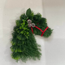 Guirlanda de Natal artificial em formato de cavalo, 40x33cm
