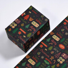Kinderkerstcadeaupapier - Kraft, 50x70cm, 3 rollen