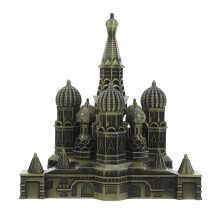 Maquete de edifício russo em liga de zinco verde-escuro
