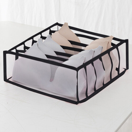 Foldable Mesh Underwear Storage Box – 6-Compartment