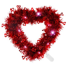 LED Heart Wreath Garland 30 cm Valentine's Day Decoration