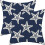 Conjunto de 2 capas de almofada azul-marinho com estrela-do-mar, 50x50cm (20x20 polegadas). 1