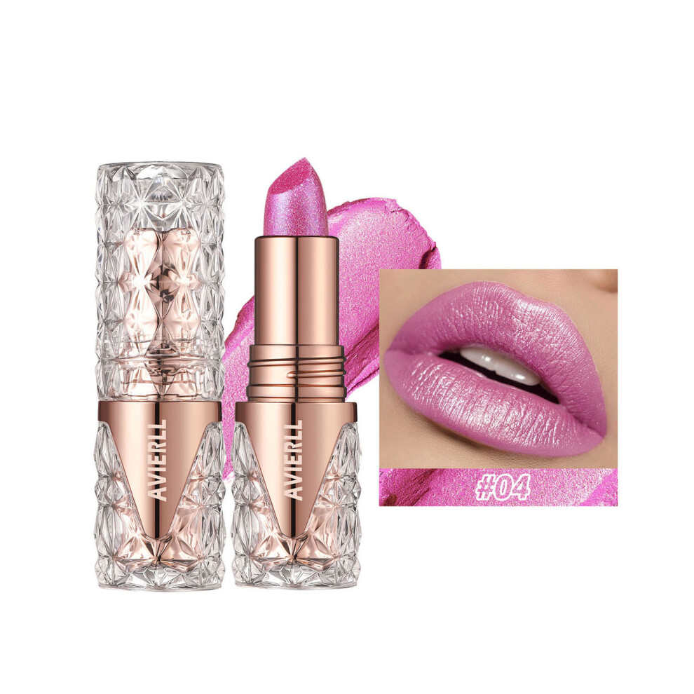 (D) Glitter Lipstick Long Lasting Waterproofed Pearlescent Fine Glitter Lipstick Lipstick Glitter Creamy Lip Colour With Light Texture 3.8g