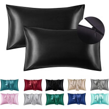 Satijnen kussensloop met ritssluiting, 20x26 inch en 20x30 inch