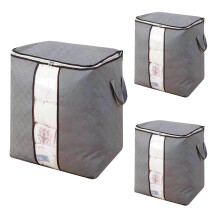 Set di 3 borse portaoggetti con manici e design visivo