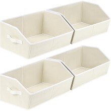 6-Pack Trapezoid Fabric Storage Cubes, Light Gray