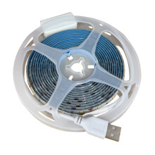 Fita de LED com sensor de movimento, alimentação USB e classificação IP65.