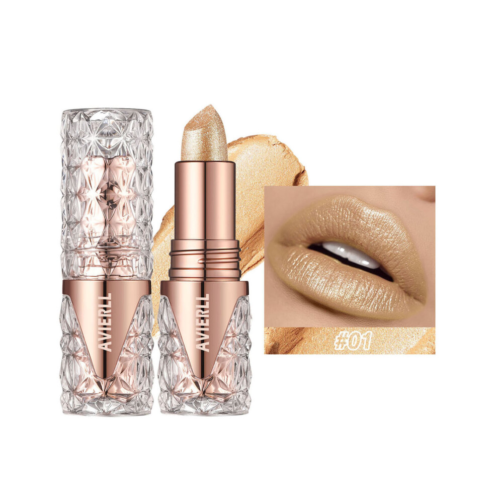 (A) Glitter Lipstick Long Lasting Waterproofed Pearlescent Fine Glitter Lipstick Lipstick Glitter Creamy Lip Colour With Light Texture 3.8g