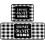 Buffalo Plaid Kitchen Rugs Set Black White 2 pcs 1