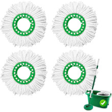 Paquete de 4 cabezales de fregona giratoria de microfibra para Libman Tornado