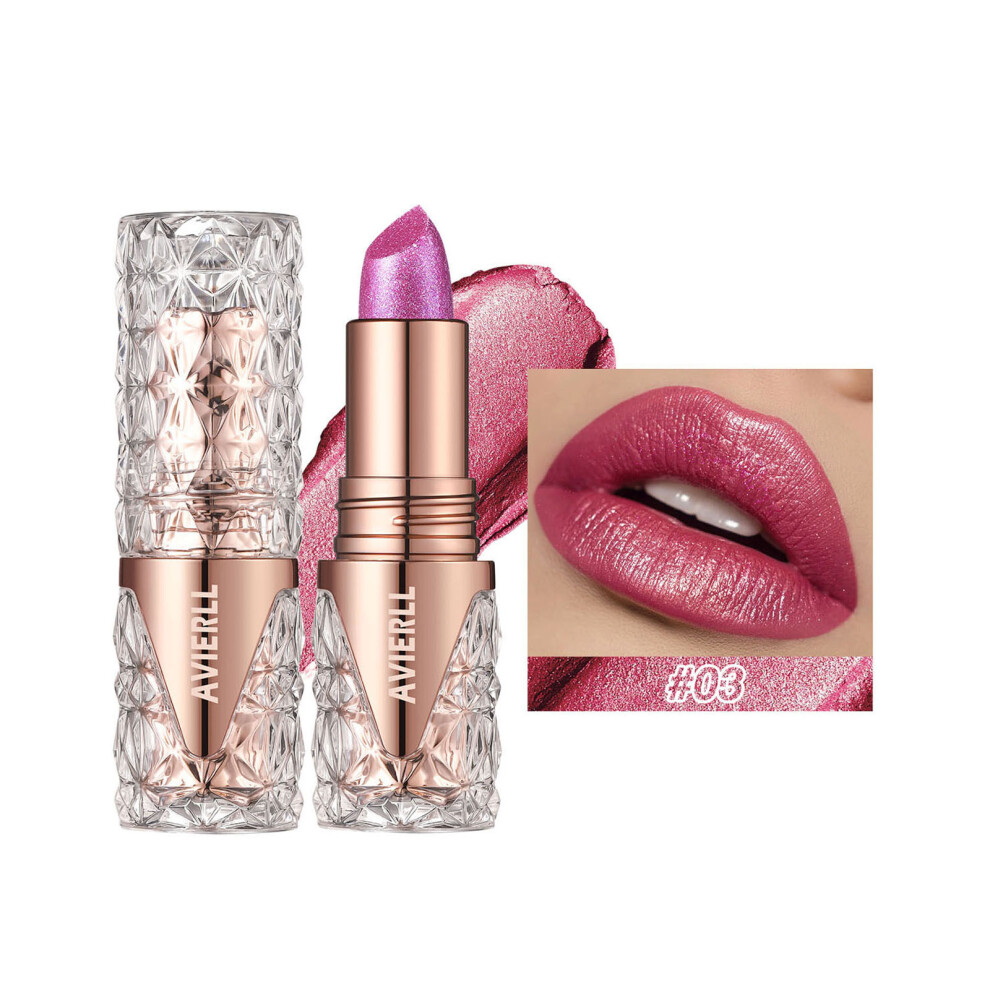 (C) Glitter Lipstick Long Lasting Waterproofed Pearlescent Fine Glitter Lipstick Lipstick Glitter Creamy Lip Colour With Light Texture 3.8g