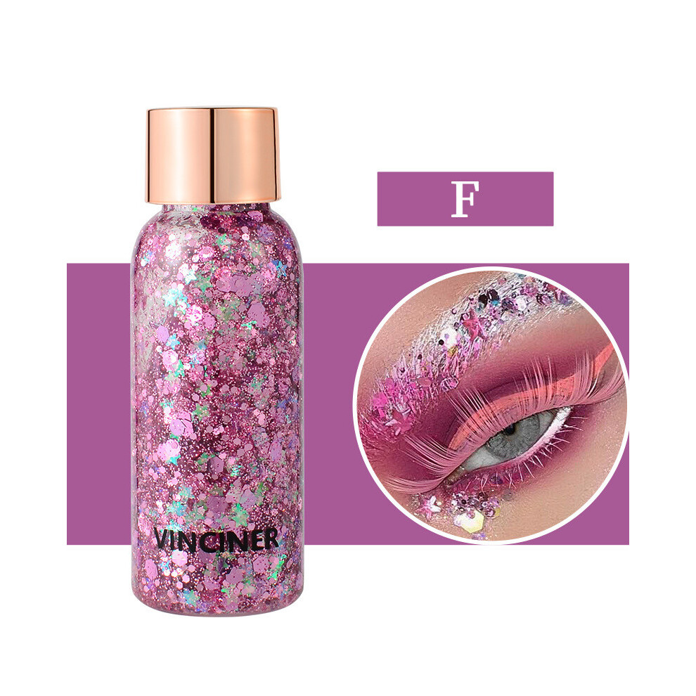 (F) Body Glitter Gel Mermaid Sequins Chunky Long Lasting Body Glitter For Body Face Hair Holographic Body Glitter For N Festival Makeup30ml