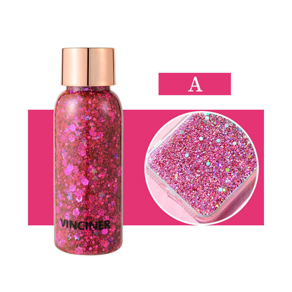 (A) Body Glitter Gel Mermaid Sequins Chunky Long Lasting Body Glitter For Body Face Hair Holographic Body Glitter For N Festival Makeup30ml