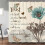 Blågrønt blomstermønster bruseforhæng 72x75in 1