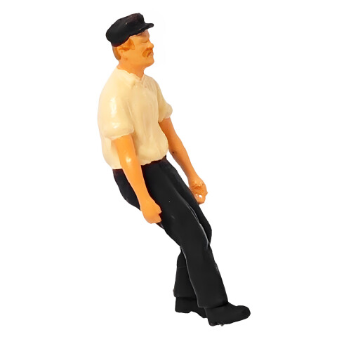 Handcrafted Construction Worker Resin- Pushing Unicycle
