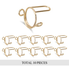 Abnehmbare Nagelringe fuer Acrylnaegel, 10 Stueck Gold