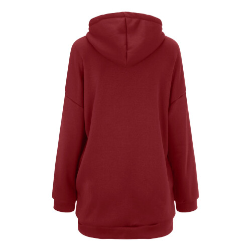 Damen-Kapuzenpullover aus Polyester – Rot, XXXXL 2