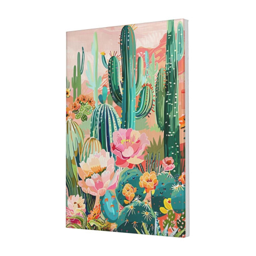 Impression sur toile 16x24 pouces Cactus et fleurs