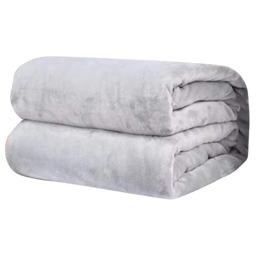 Coperta in pile grigio 100% poliestere