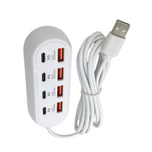 USB Extension Cable Splitter With 8 Charging Port-200cm