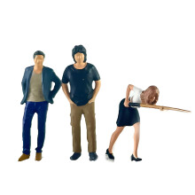 Miniature Billiard People Resin Figurine Sculpture-Threesome
