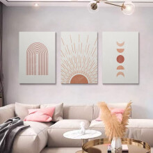 Ensemble de 3 toiles murales de style moderne du milieu du siècle