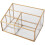 Transparenter Make-up-Organizer aus Glas mit Goldrand 1
