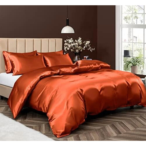 Punainen satiinipussilakanasetti, queen size