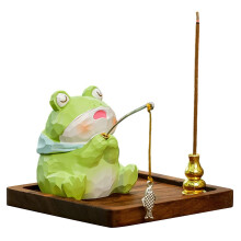 Angler-Räucherstäbchenhalter-Skulptur aus Kunstharz
