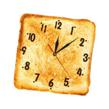 Fun Toast Shape Wall Clock Quiet Movement For Kitchen And-30cm