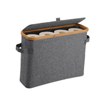 Bathroom Tissue Holder Organizer With Dustproof Cover And-grey