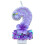 Candela digitale viola glitterata compatibile con standard 1