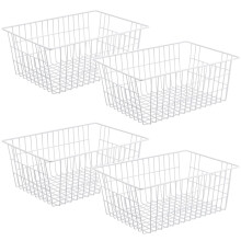Set mit 4 weißen Draht-Aufbewahrungskörben, 14,17 x 11 x 6,3 Zoll